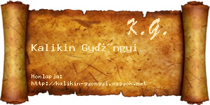 Kalikin Gyöngyi névjegykártya
